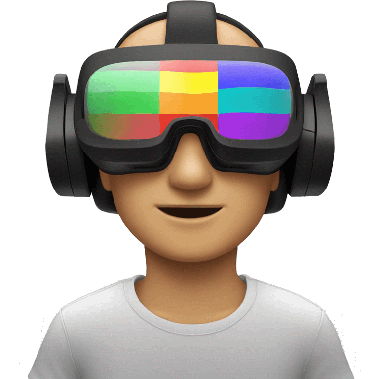 A VR headset with pride flag colors, be headset only emoji