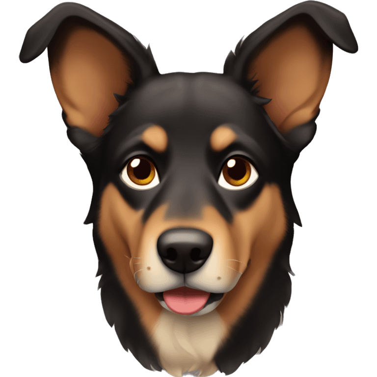 Brown and black Shepard dog with floppy ears emoji