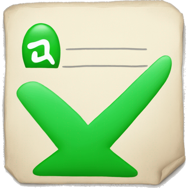 a check box with a green tick in it emoji