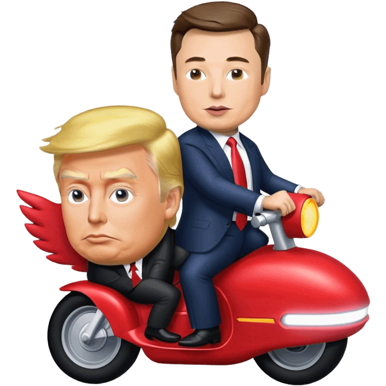 Elon musk riding donald trump emoji