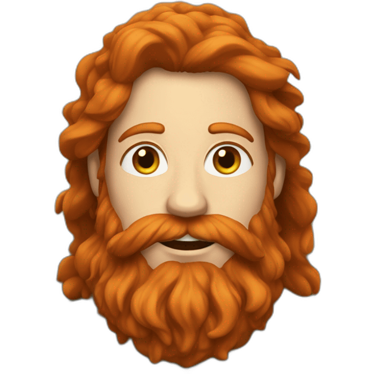 Full bodied Red headed hiker with long beard emoji