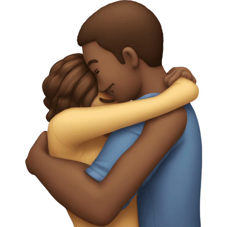 A girlfriend fair boyfriend tight hug emoji