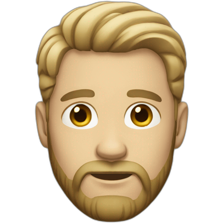 white man short hair and full beard emoji