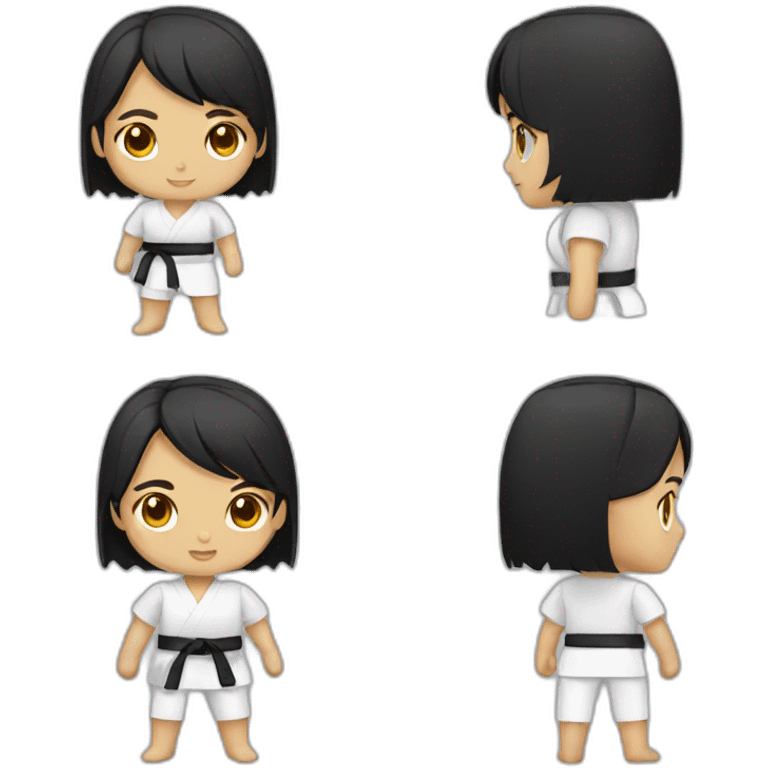 female karate black hair emoji