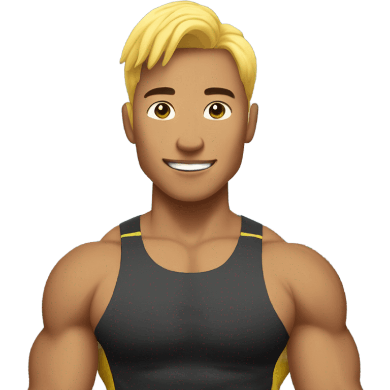 strong asian gold hair personal trainer emoji