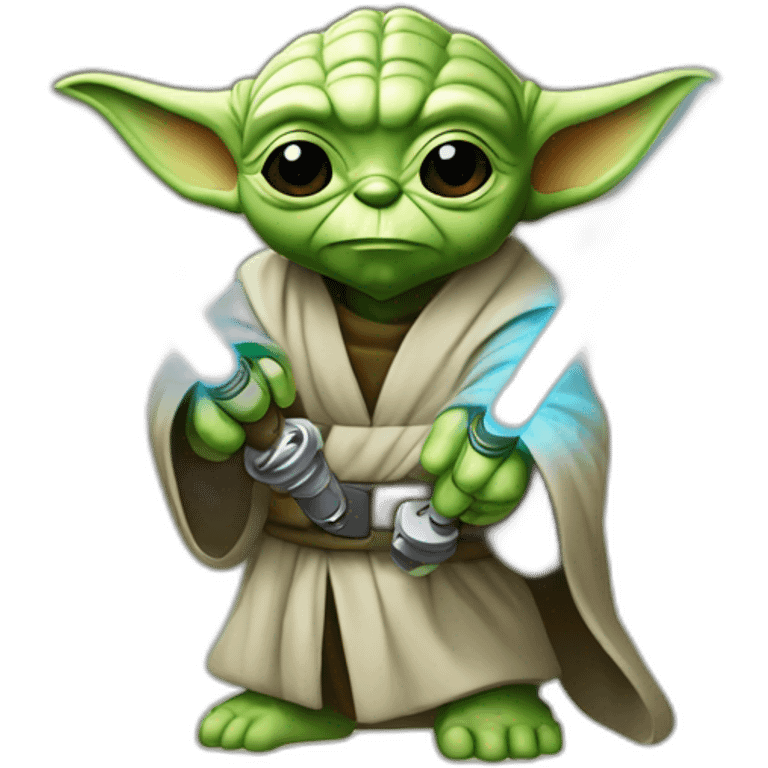 Yoda et son sabre laser emoji