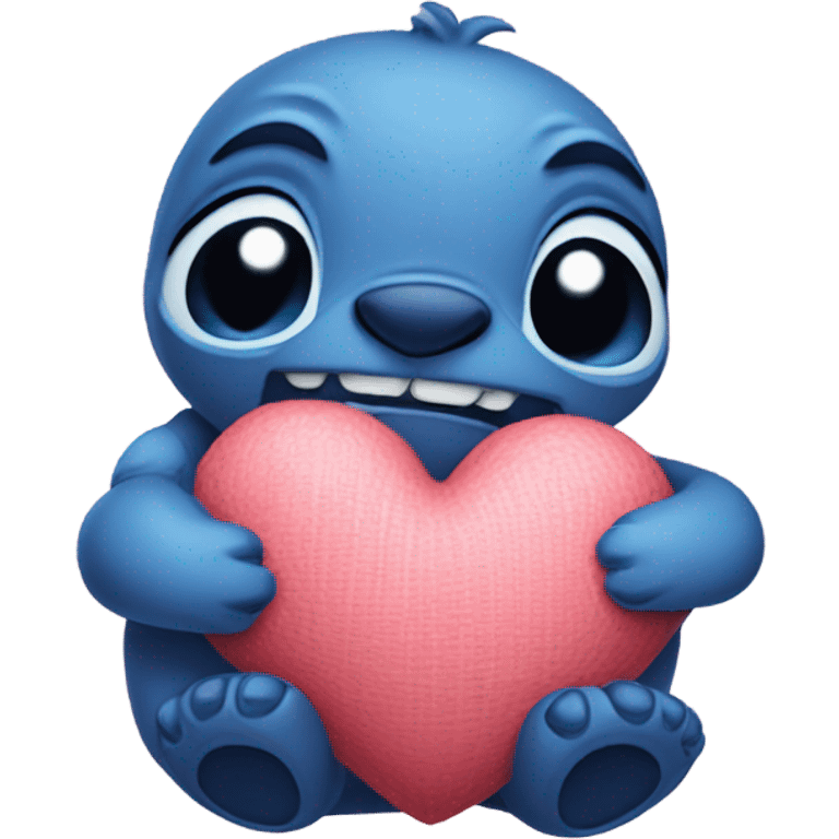 mini Stitch huging a heart emoji