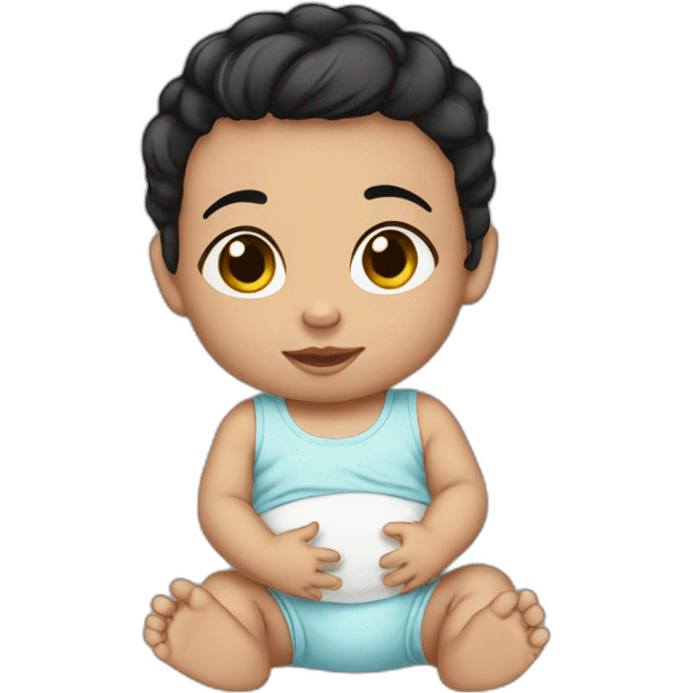 newborn baby black hair emoji