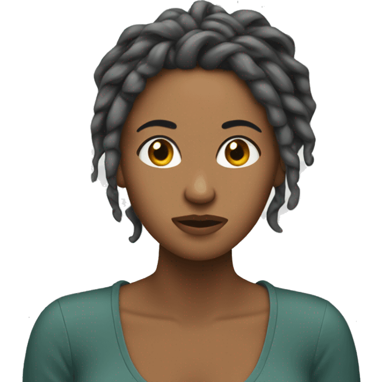 woman with locs confusingly scratching her head emoji