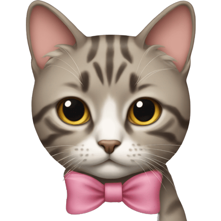 Cat wearing a bow emoji