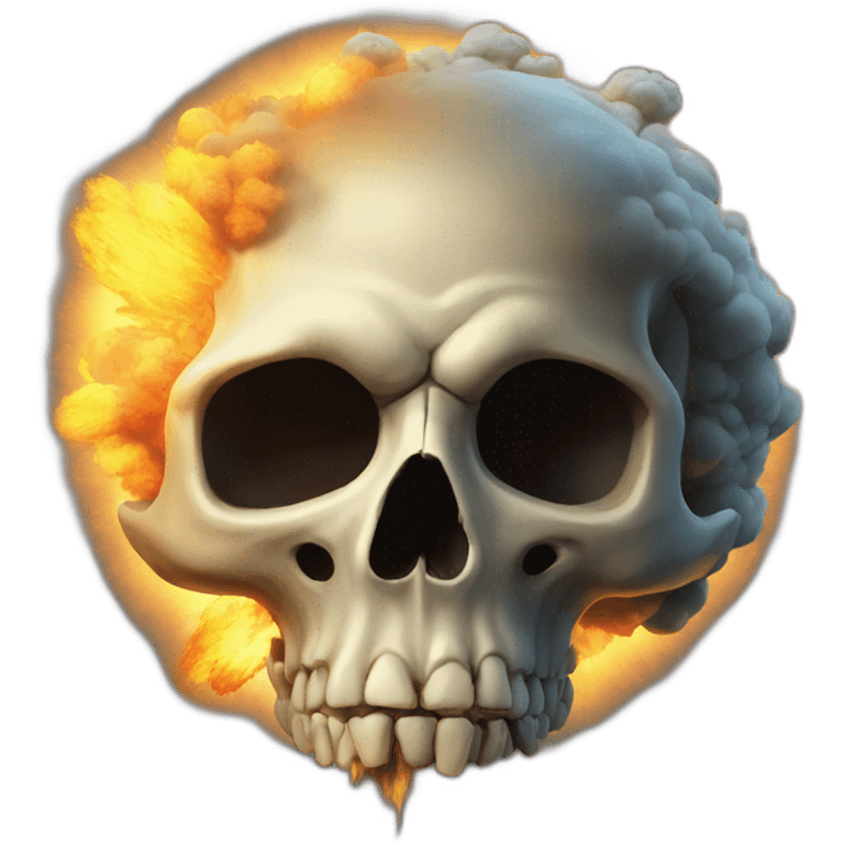 skull nuclear explosion study to emoji