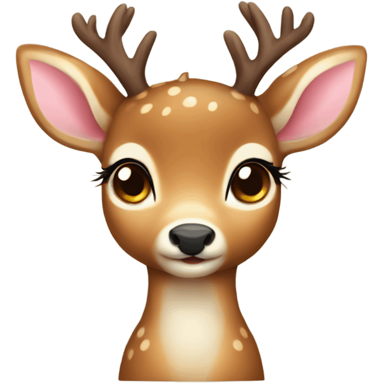 A cute baby deer with a heart emoji