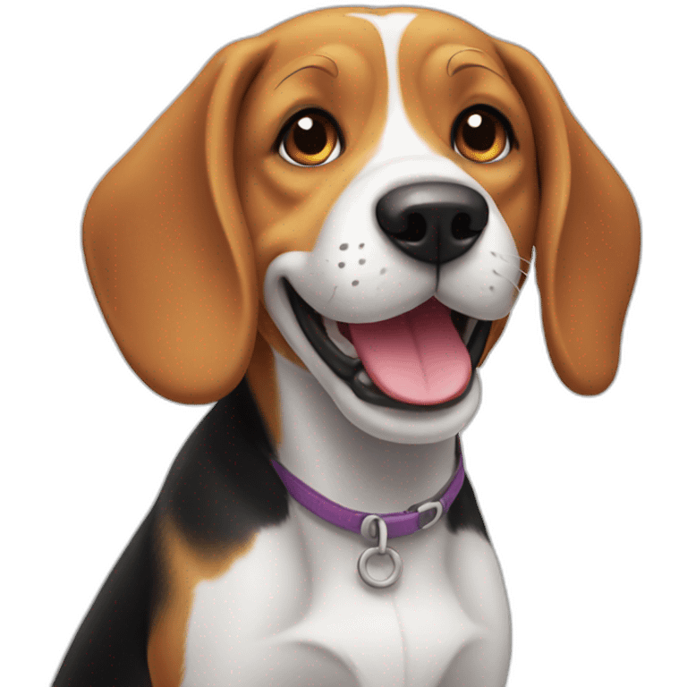 Smiling beagle emoji