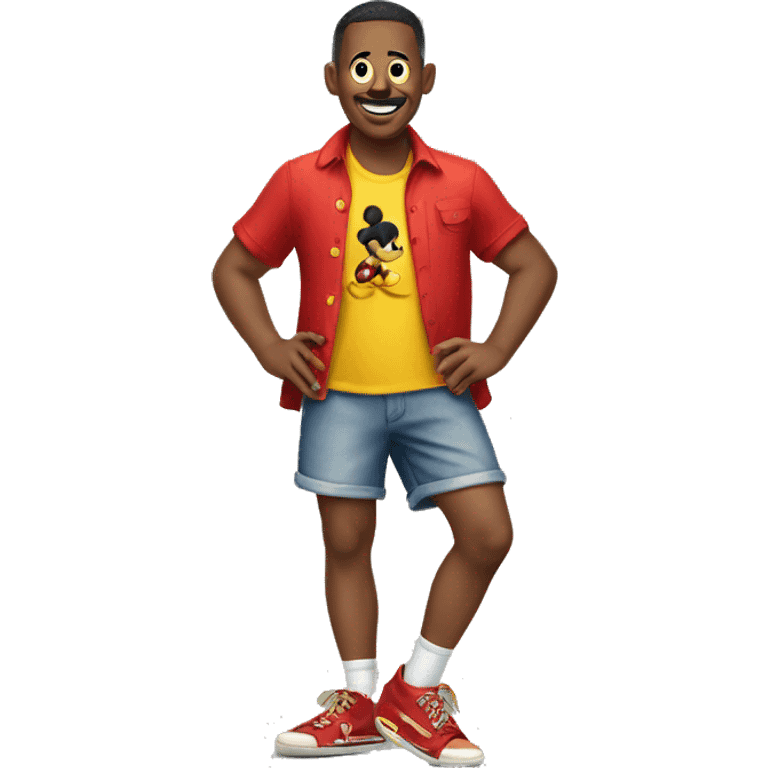 Mickey Mouse in red shorts and yellow shoes emoji