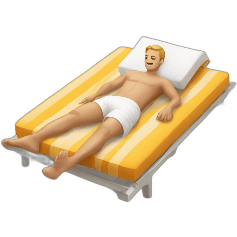 white man laying in sunbed emoji