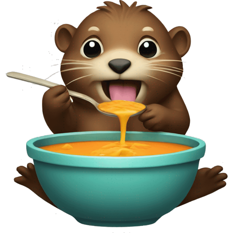 beaver eating soup emoji