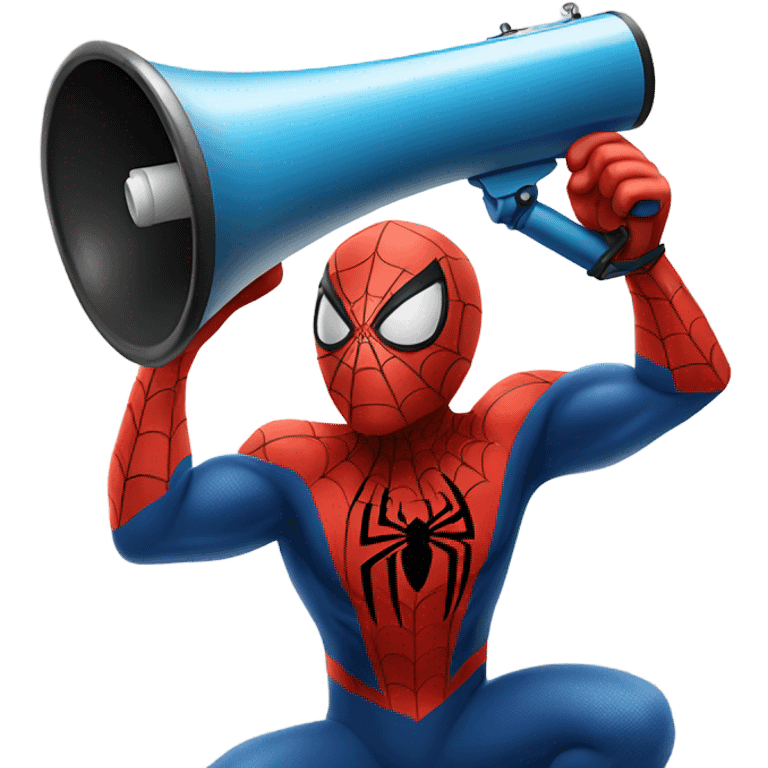 Spider-man holding megaphone emoji