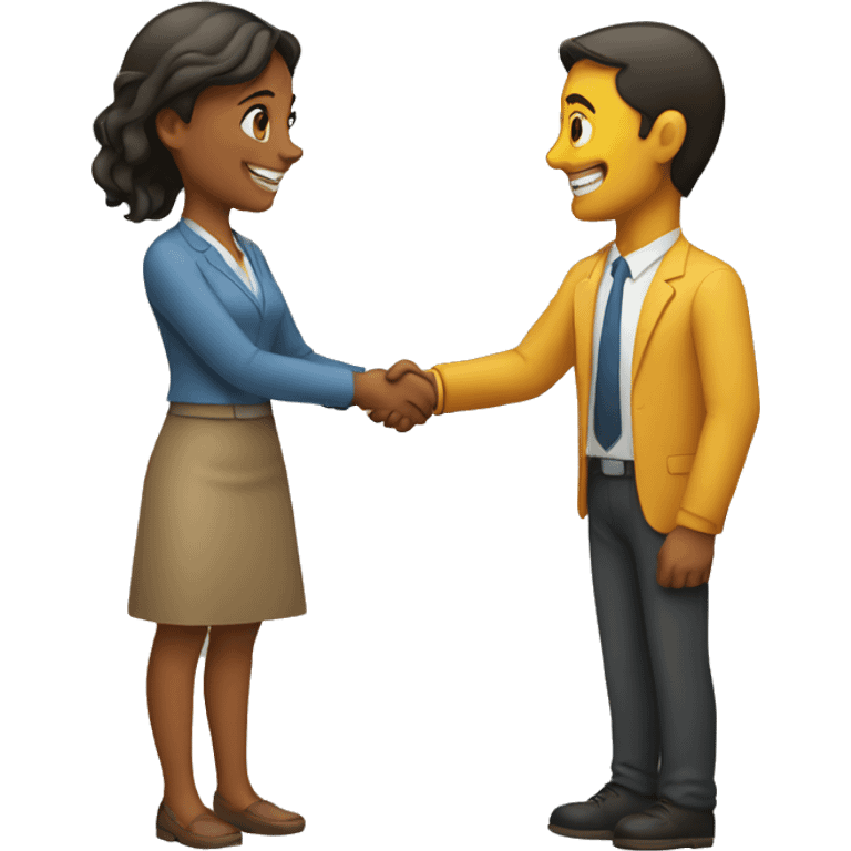 woman and man shaking hands emoji