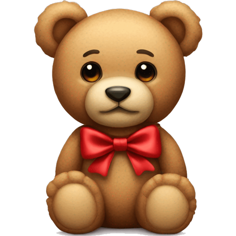 Teddy bear with red bow emoji