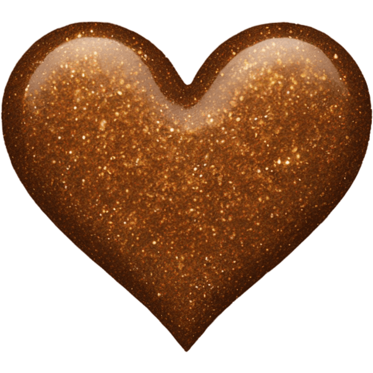 One Brown glitter heart emoji