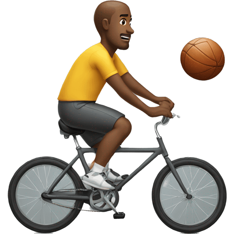 Man on a bike with a foot ball emoji