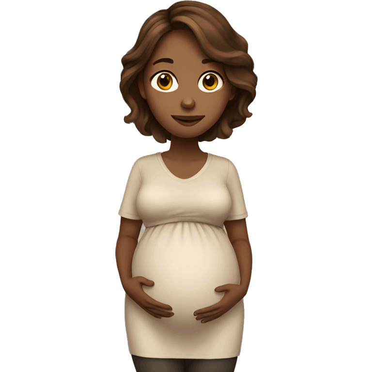 Brown hair girl pregnant  emoji