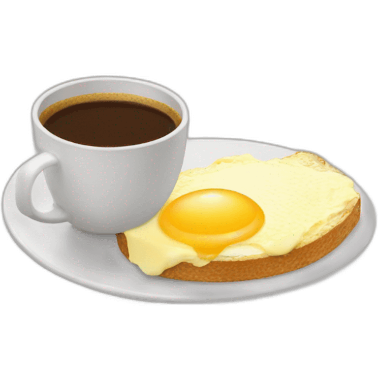 Scrambled egg with coffee emoji