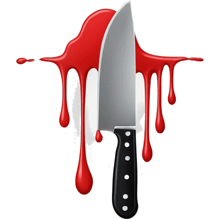 red paint drooping from kitchen knife blade emoji