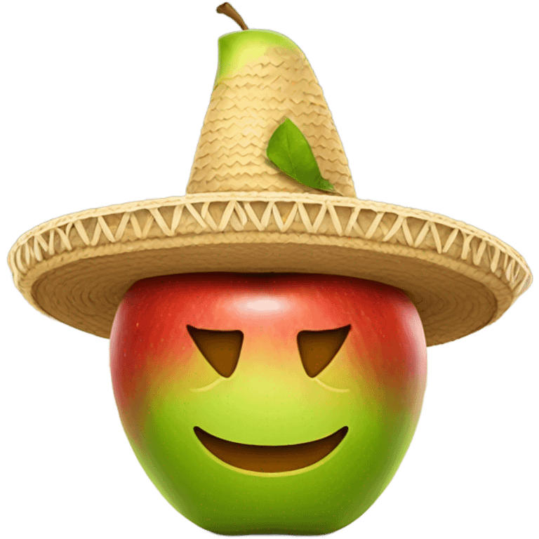 Apple wearing sombrero  emoji