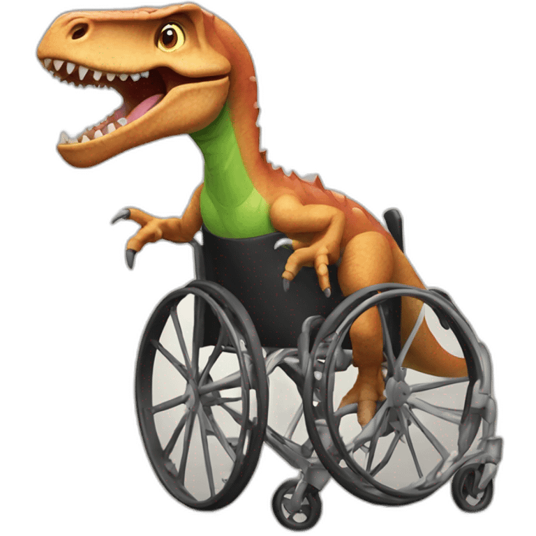 Dinosaur in wheel chair emoji