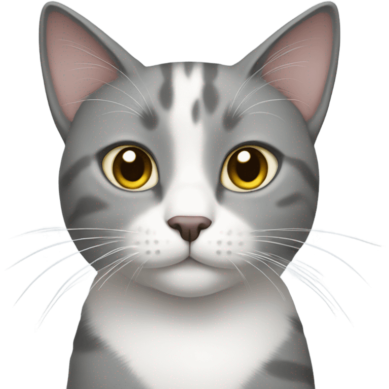 gray and white cat emoji