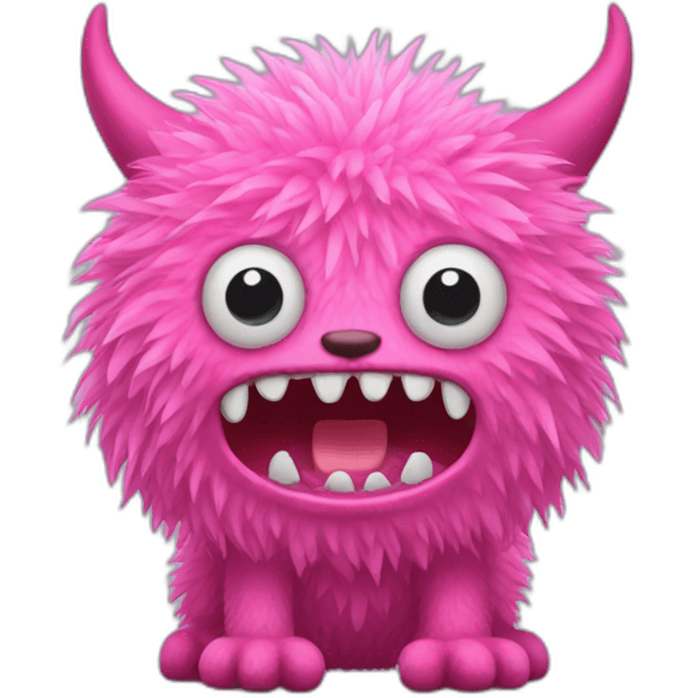 Toy monster with pink fur emoji