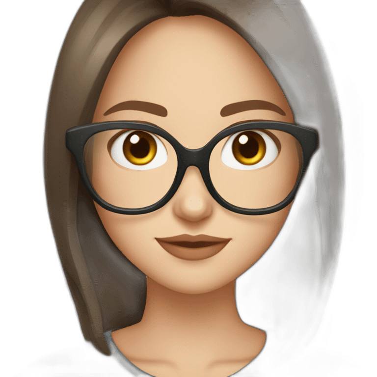 darya skrobko in glasses with brown hair and grey eyes emoji