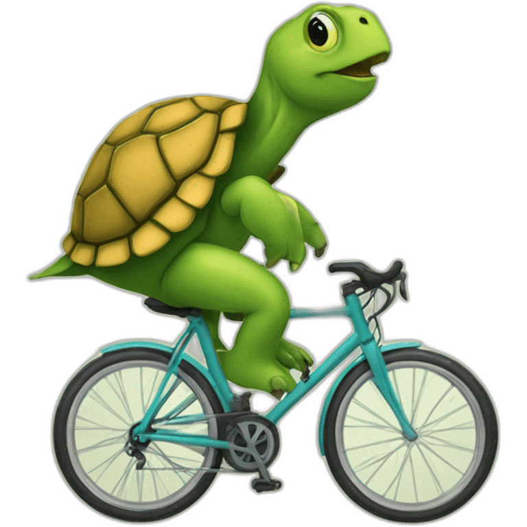 Velo avec une tortue emoji