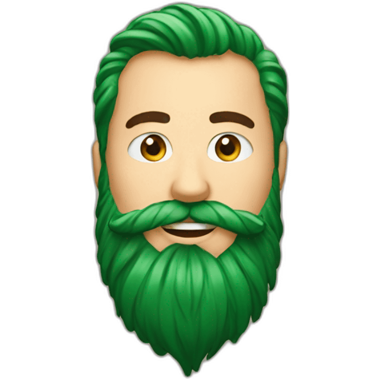 The beard is made from a Christmas tree emoji