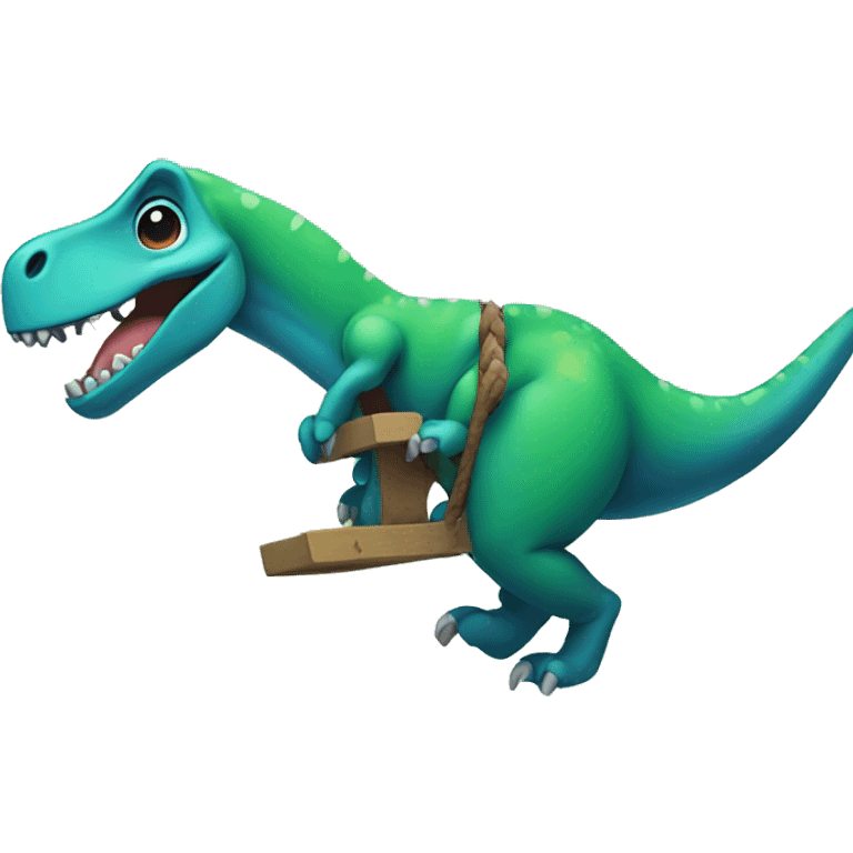 dinosaur on a swing emoji