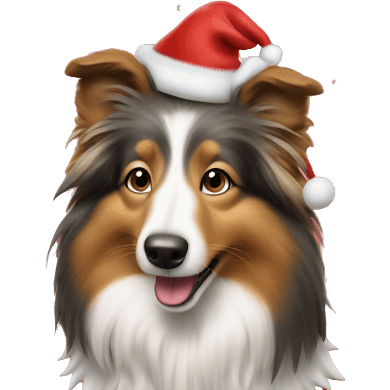 Shetland Sheepdog in Christmas attire emoji