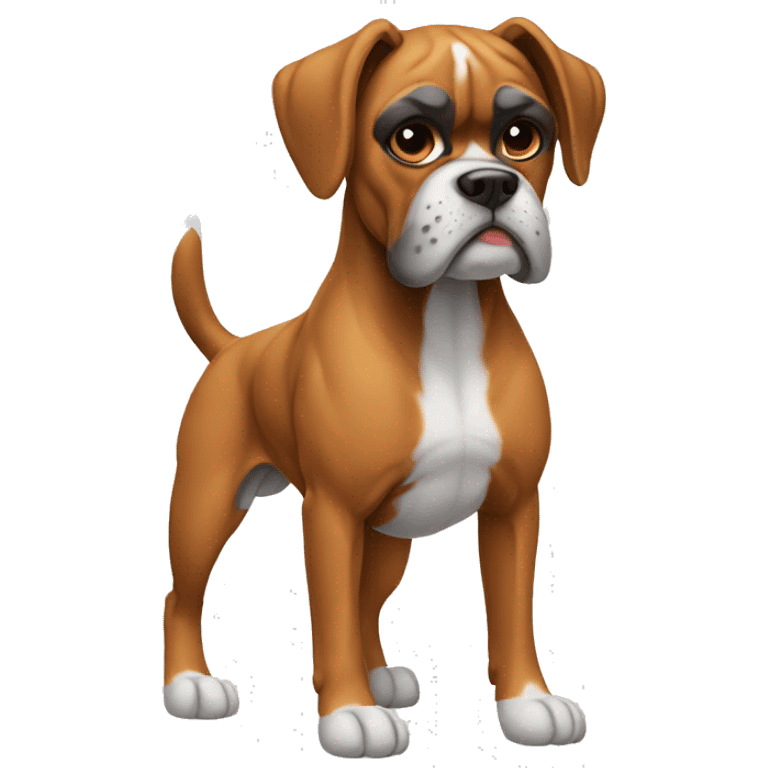  boxer dog full body emoji