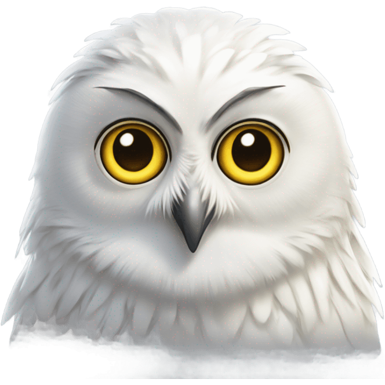 realistic white owl hedwig emoji