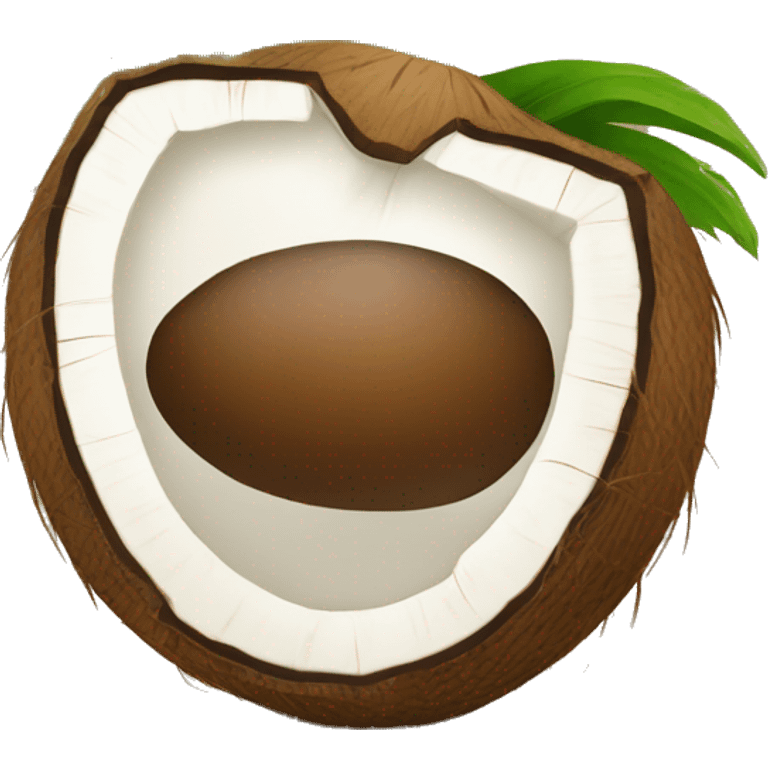 gree and brown tear shape coconut emoji