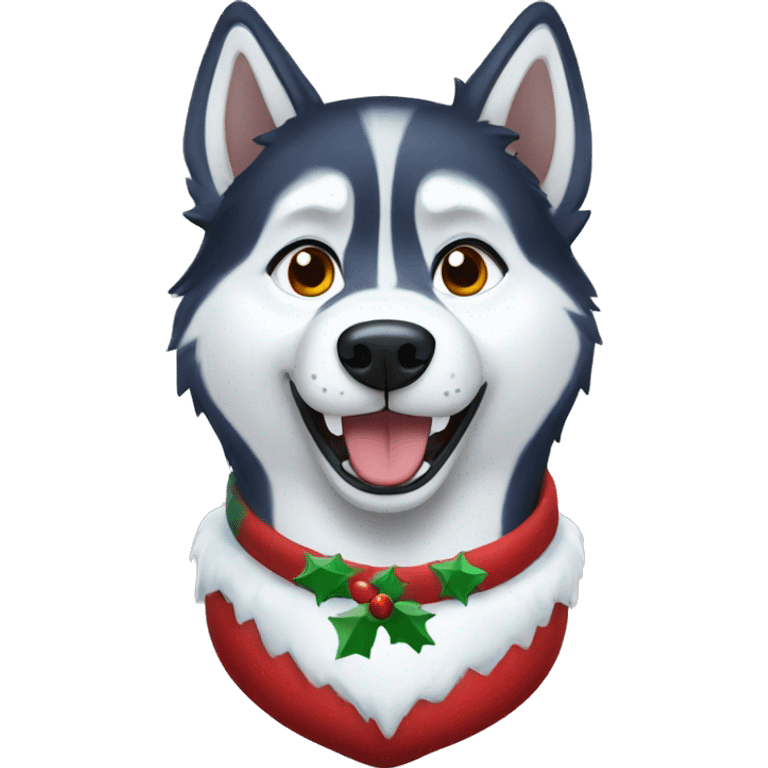 Christmas husky  emoji