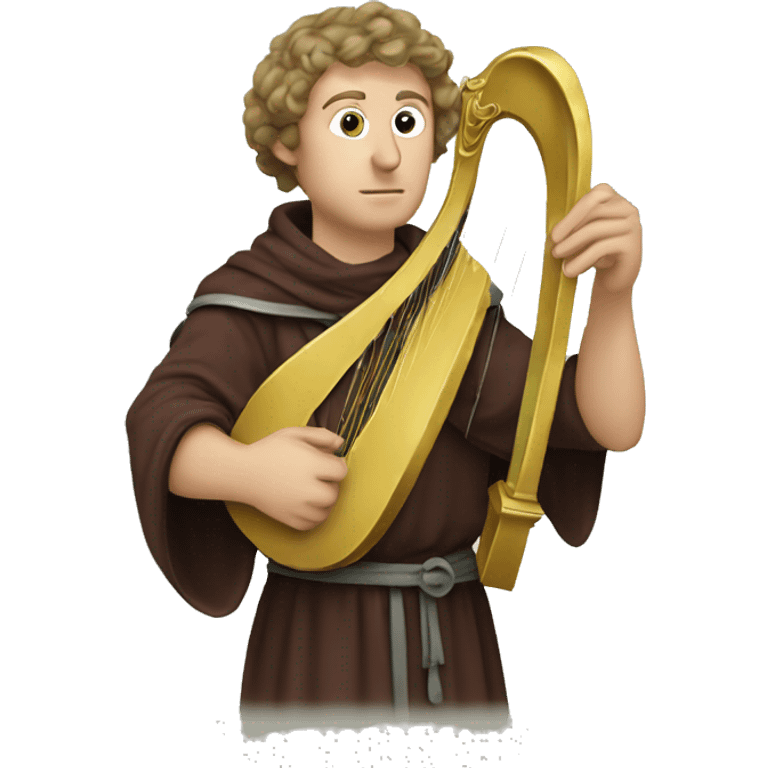 Petrarch holding a harp in his hand emoji