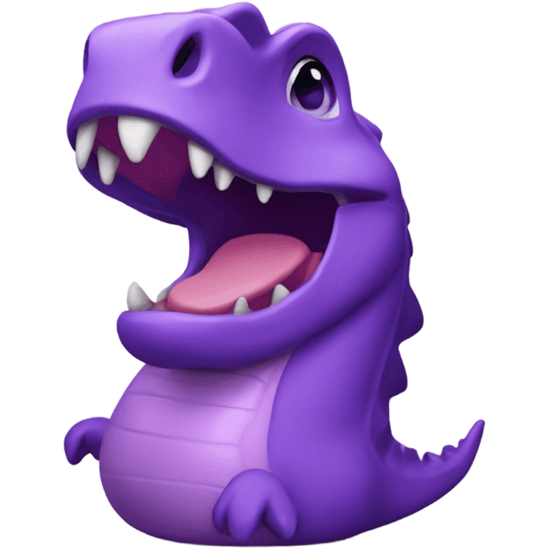 Purple crocks with dino things emoji