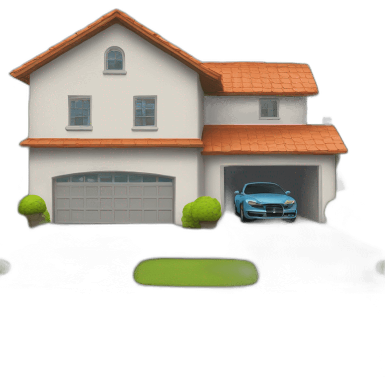 two house connected with a tunnel plus a garage emoji