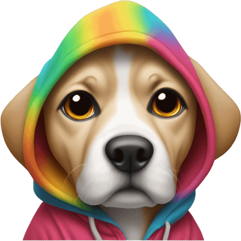 Dog wearing hoodie emoji