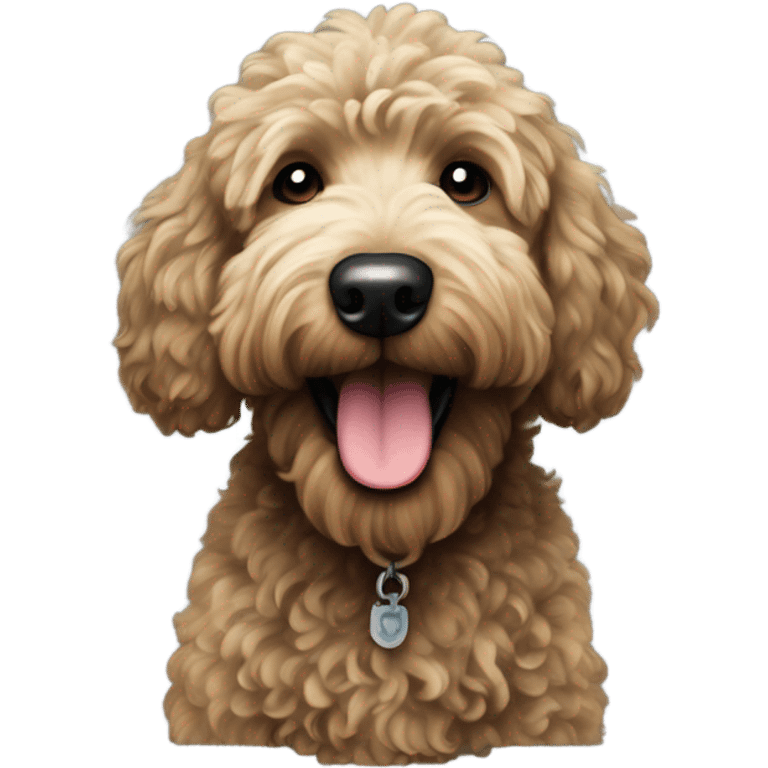 Black Goldendoodle dog emoji