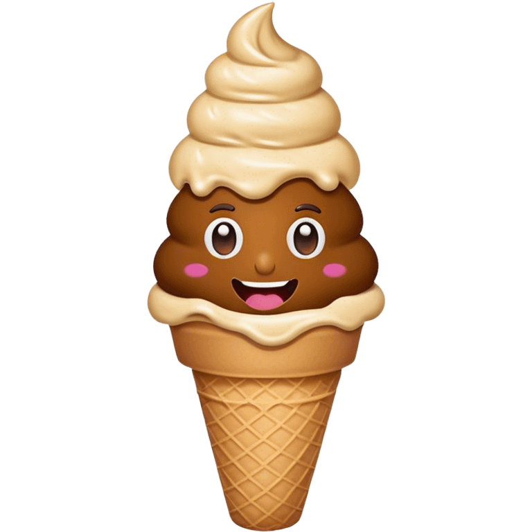 Poop emoji in ice cream cone emoji