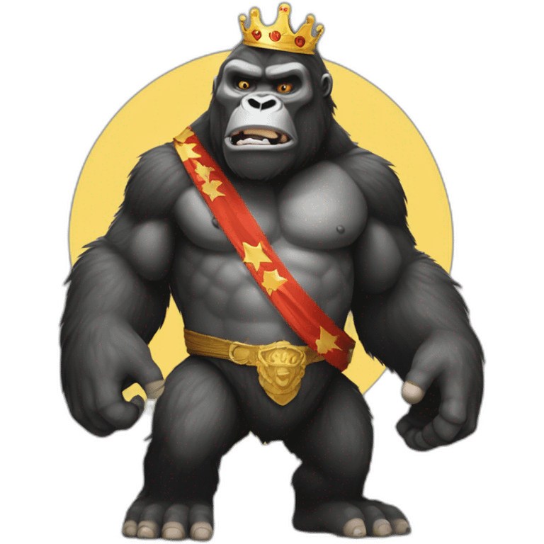 king kong segurando uma bandeira preta e branca emoji