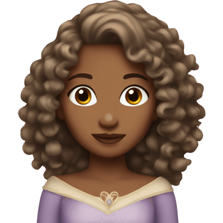 princess with ash brown, curly hair emoji