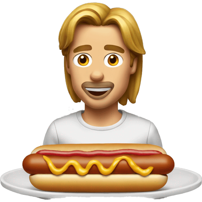 Brad pitt eat hotdog emoji